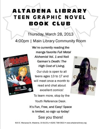 Graphic novel book club flyer (correction)
