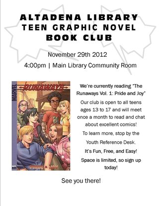 Graphic novel book club flyer nov