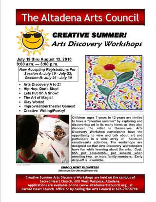 Creative Summer Discovery Arts flyer REVISED-BW071210