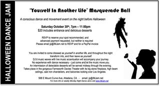 Oct 30th Masquerade Ball Altadena