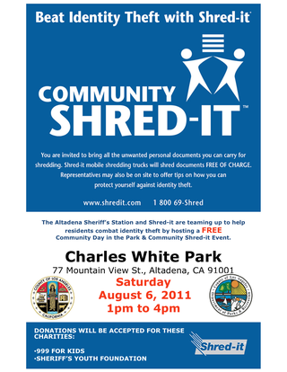 Community Shred-it Poster (AltaDena Station) 8-6-11 (3)