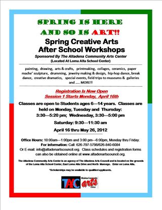 Flyer2012 AfterSchool Workshops