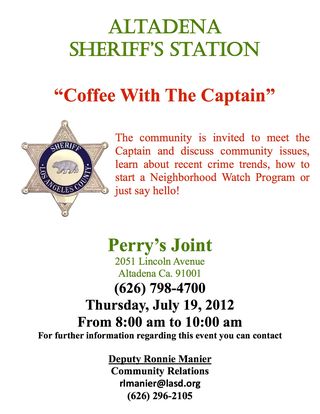 Coffee With The Captain July 19, 2012