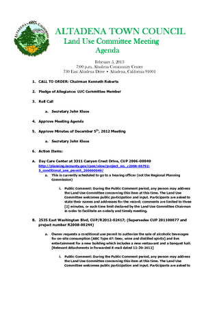 February 5, 2013 Altadena Land Use Agenda-0