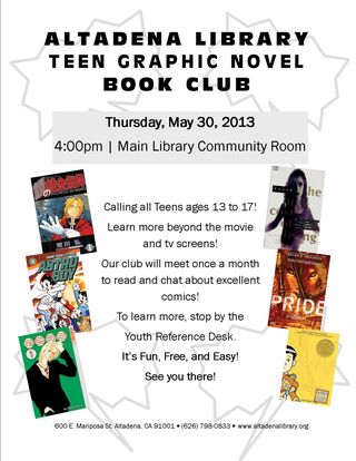Graphic novel book club flyer