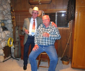 Bob Mann and Dave Jackson enjoying adult, cowboy-style beverages 6-15-2013