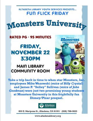 Fun Flick Friday - Monsters University